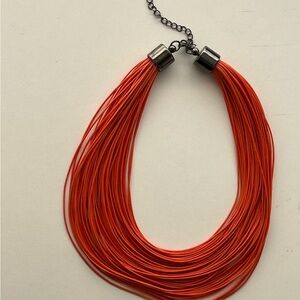 Elegant Orange Multi-Strand Necklace
